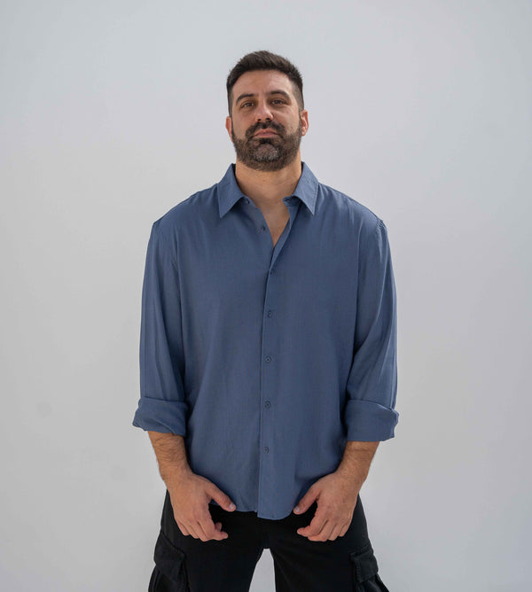 Camisa Manga Larga Azul